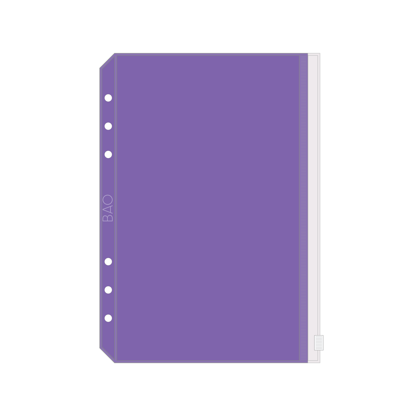 A5 Purple Zipper Pouch