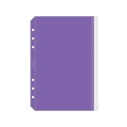 A5 Purple Zipper Pouch